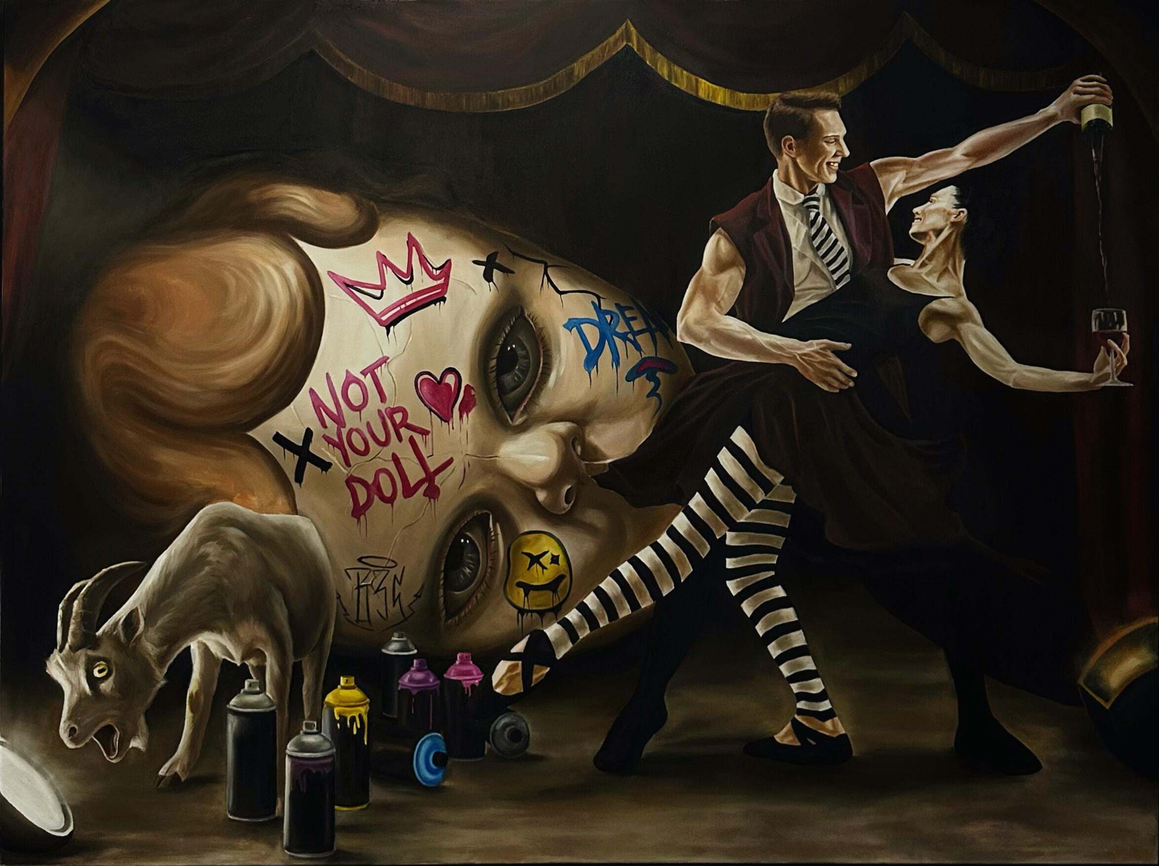 "Nothing Stays Perfect Porcelain" oil on canvas 200X150