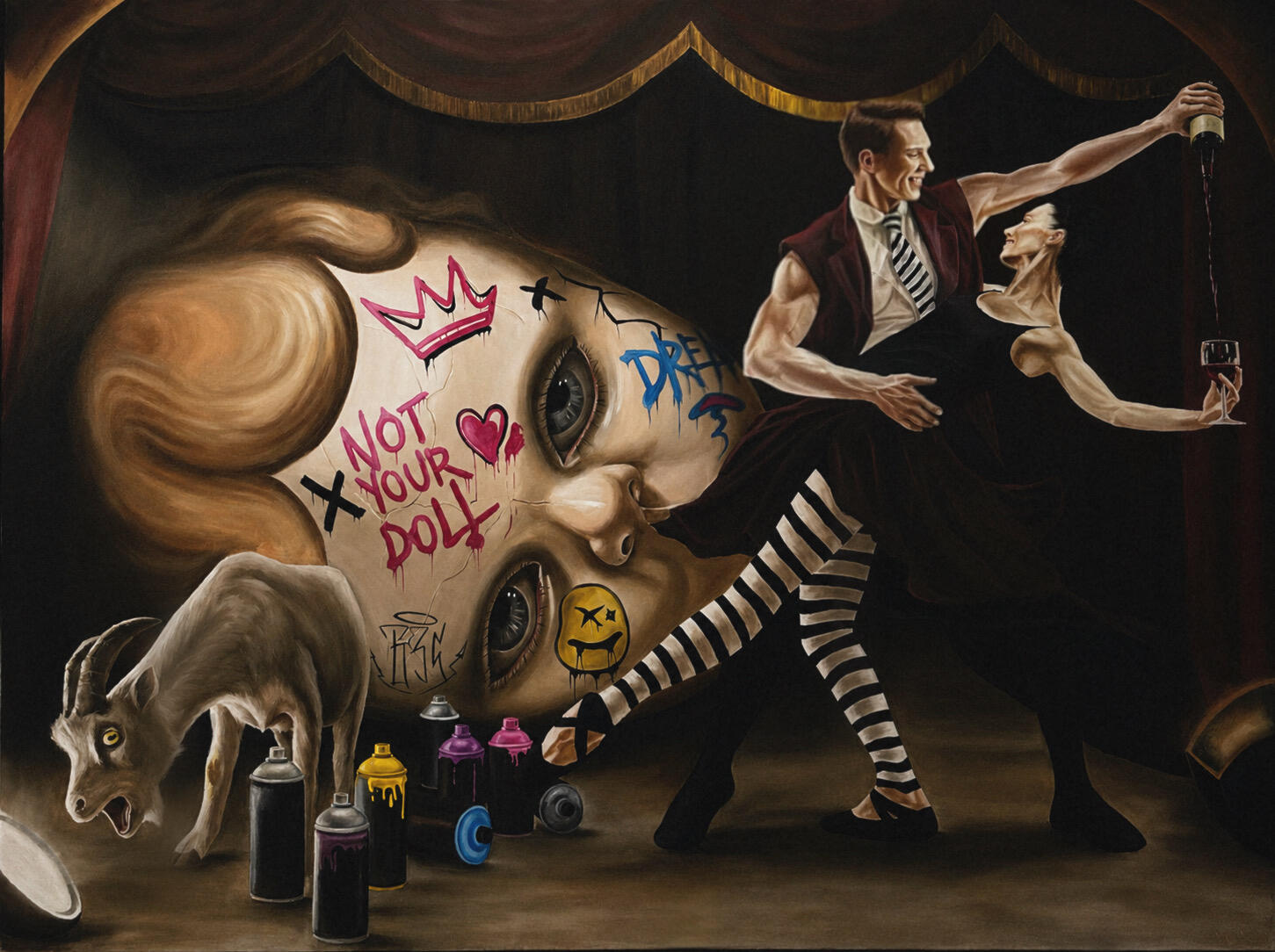 "Nothing Stays Perfect Porcelain" oil on canvas 200X150